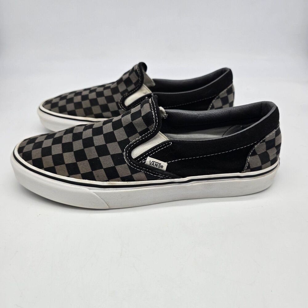 Vans Classic Slip-On Checkerboard Sneakers - Black/Gray